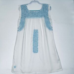 J. Marie Willow Dress embroidered linen Summer Sundress size small